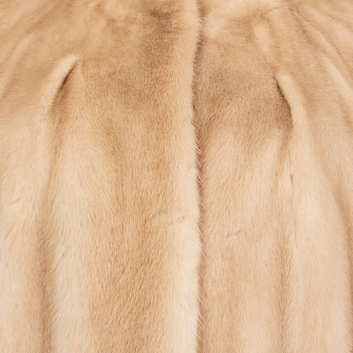 Women's HERMES beige 2015 MINK FUR Jacket 38 S For Sale