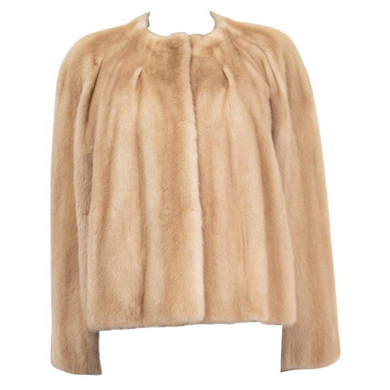 HERMES beige 2015 Giacca in pelliccia di minkia 38 S