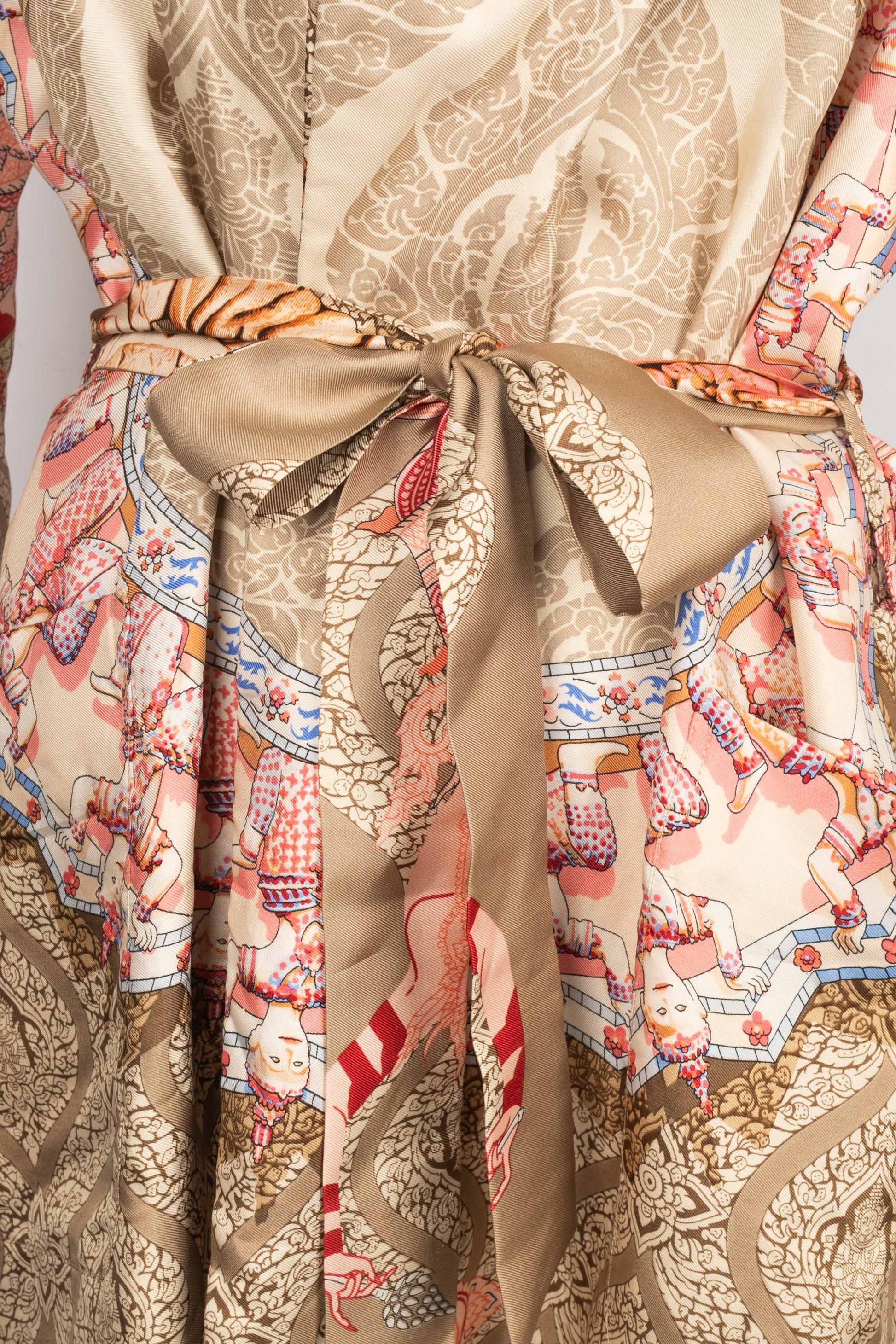Hermès Beige and Pink jacket / robe 'Siam' 1