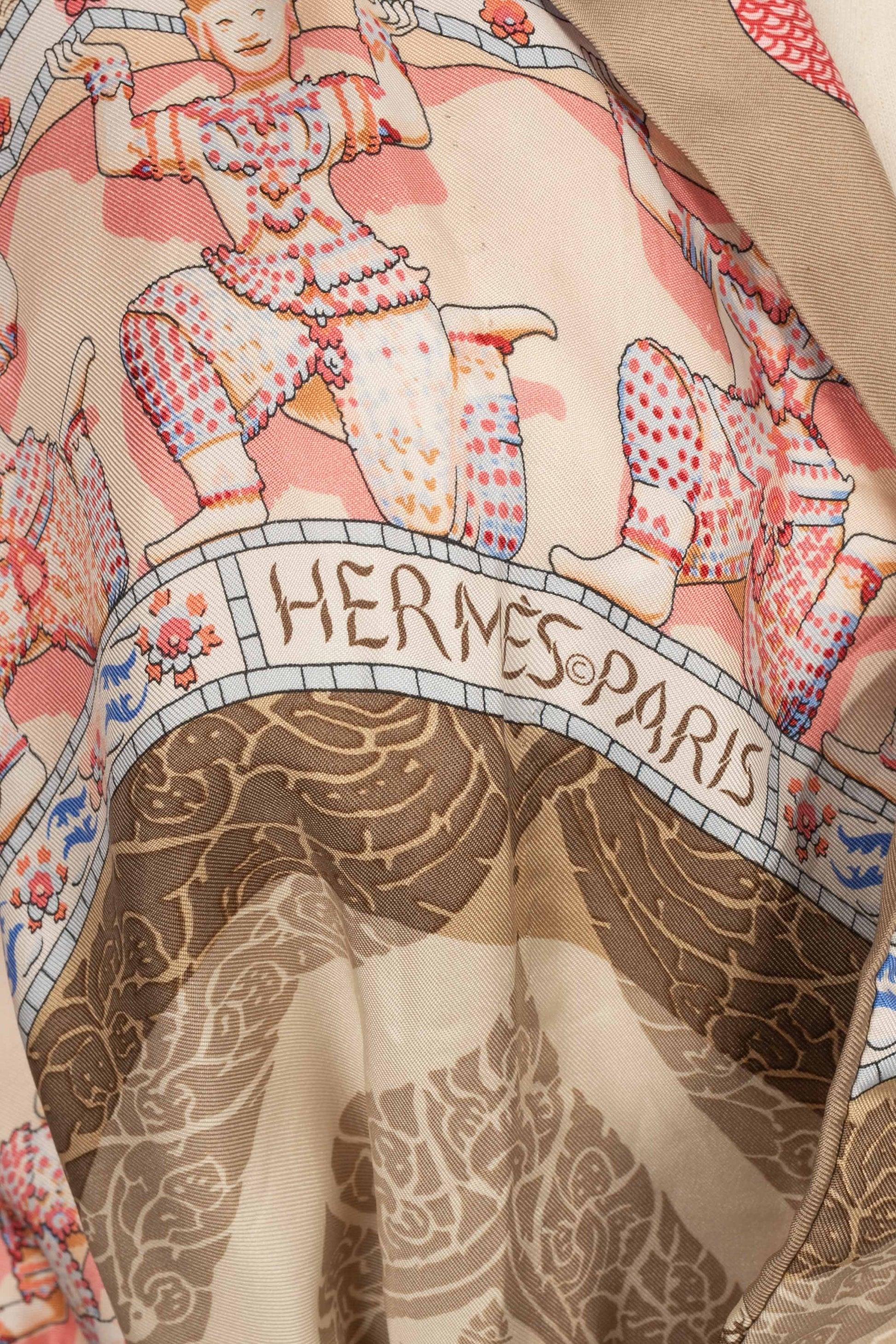 Hermès Beige and Pink jacket / robe 'Siam' 2