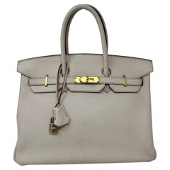 Hermes Beige Birkin 35 Bag