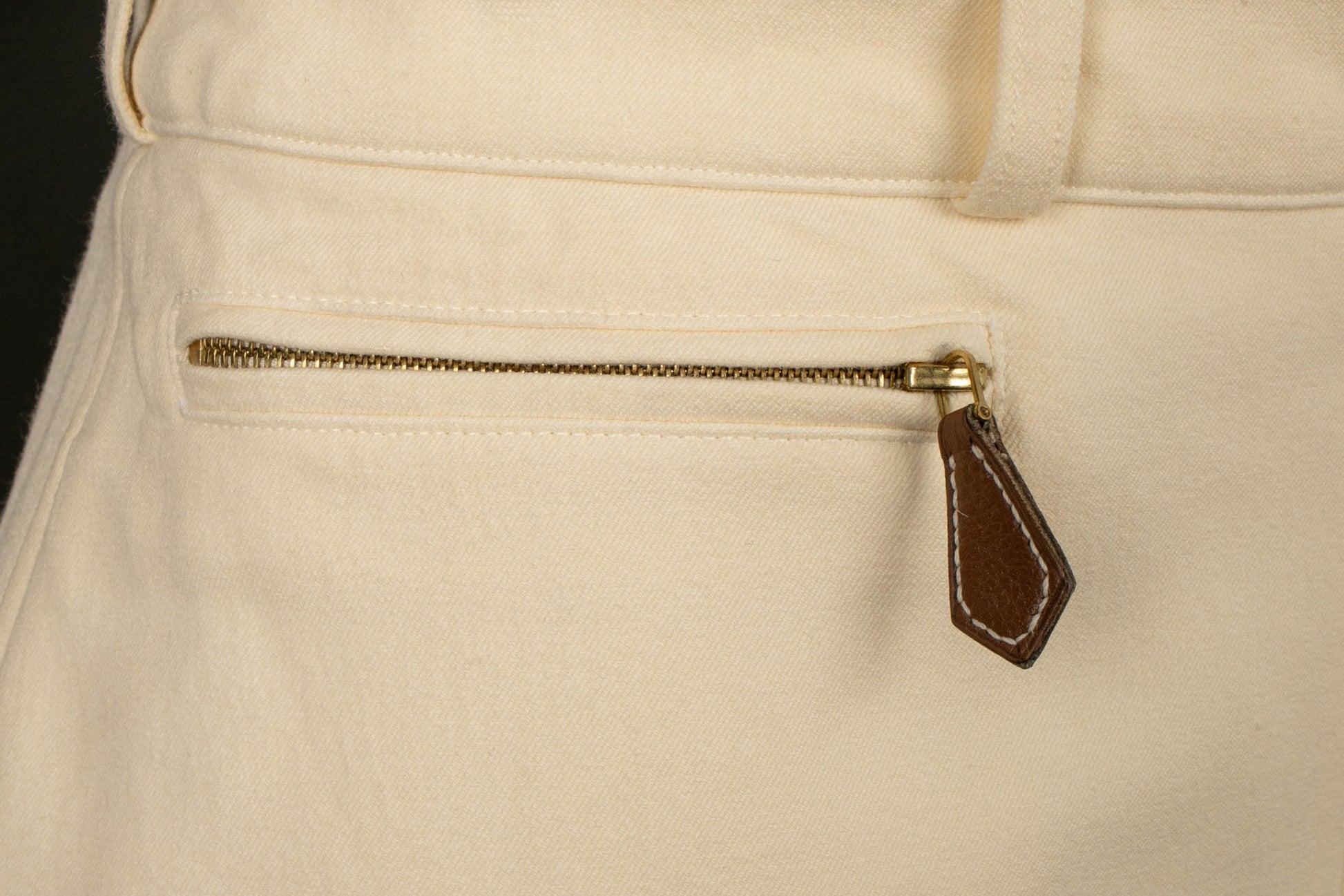 Hermès Beige Blended Cotton Horserider Pants For Sale 2