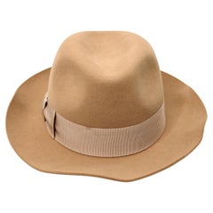 Hermès Beige Camel Wool Felt Bow Hat
