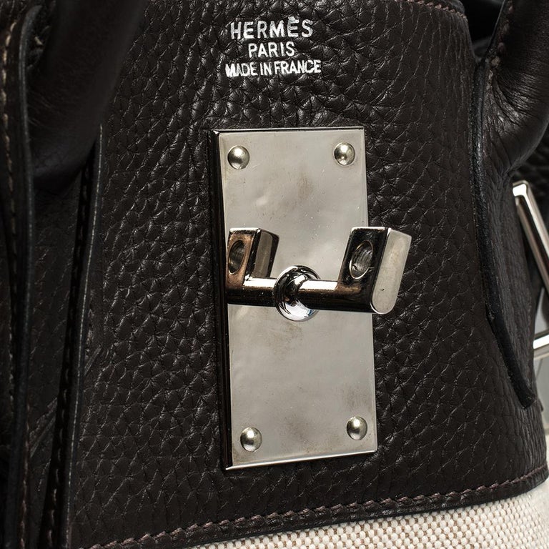 Birkin shadow leather handbag Hermès Ecru in Leather - 37013878