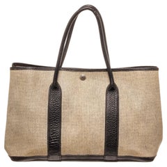 Hermes Beige Canvas Garden Party Tote Bag
