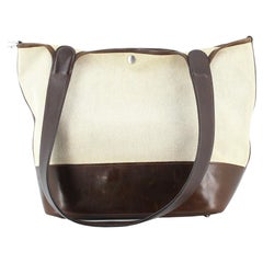 Hermès Beige Canvas Shoulder Bag