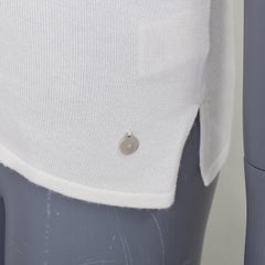Pull-over à manches courtes HERMES beige cachemire soie argentée H charme FR36 S