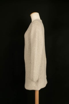 Hermès - Robe pull en cachemire beige
