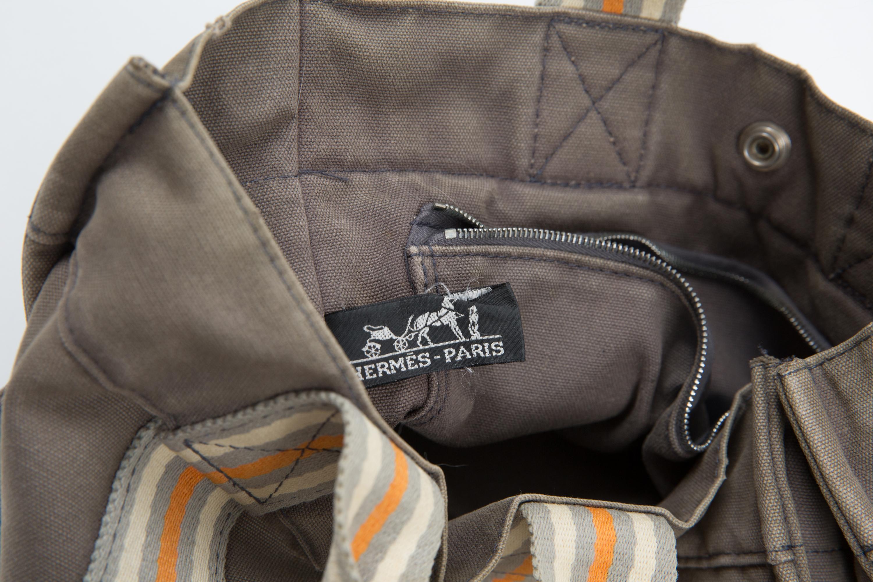 Hermes Beige cotton Toto PM Tote Bag en vente 3