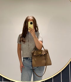 Hermès Beige de Weimar Evercolour Leather Kelly 28cm Retourne
