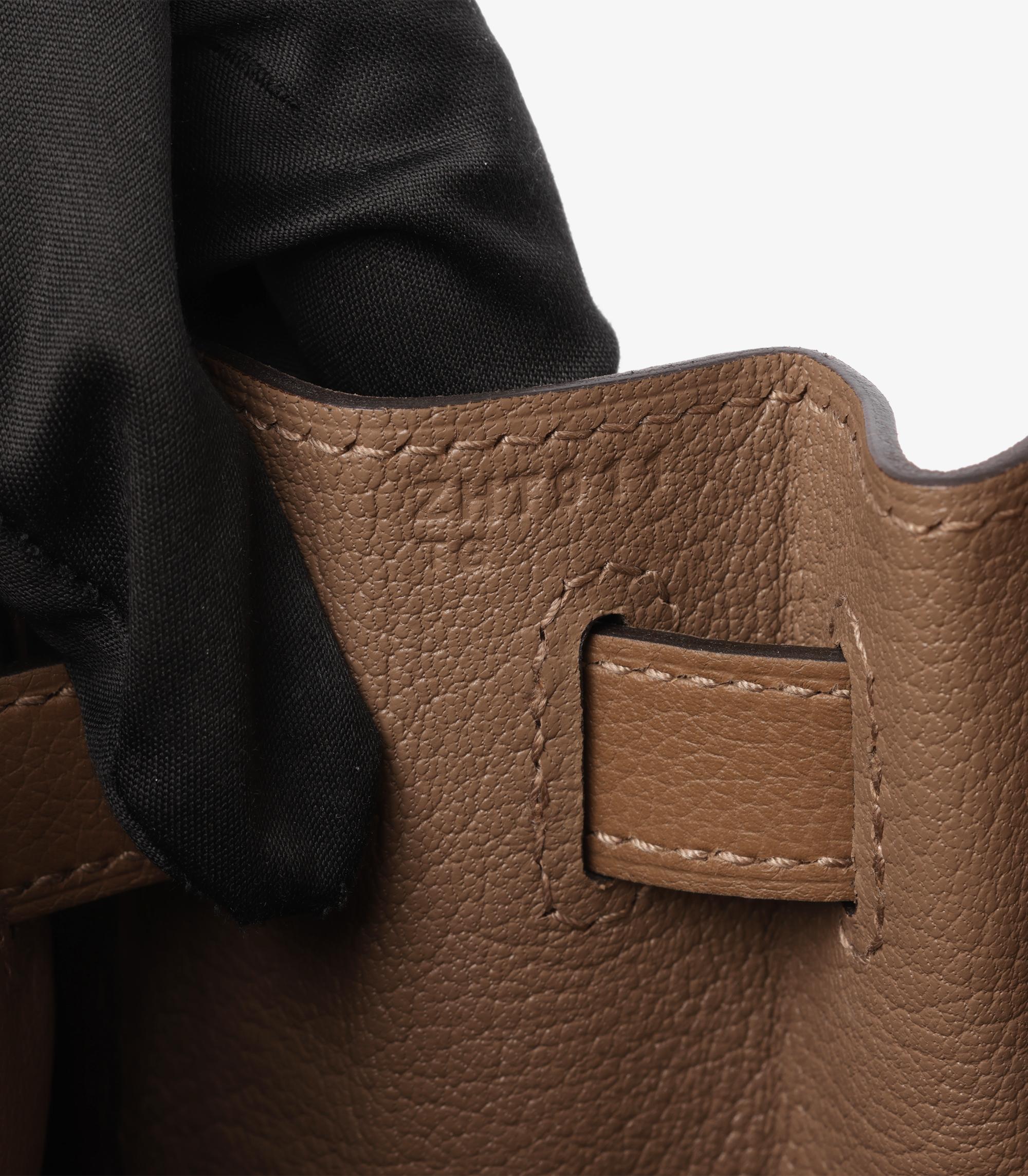 Hermès Beige de Weimar Evercolour Piel Kelly 28cm Retourne en venta 3