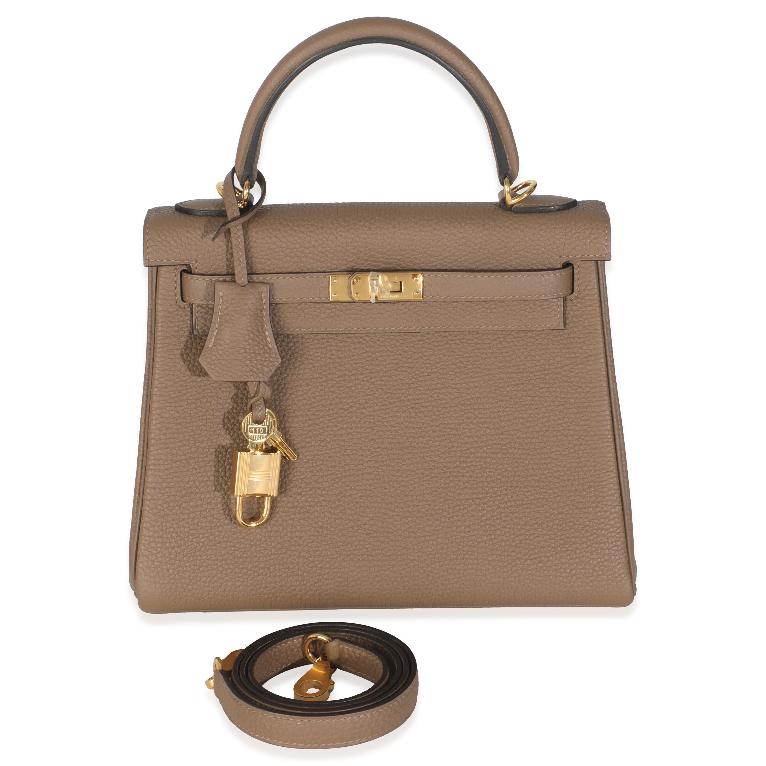 Hermès Beige De Weimar Togo Retourne Kelly 25 GHW in vendita 2