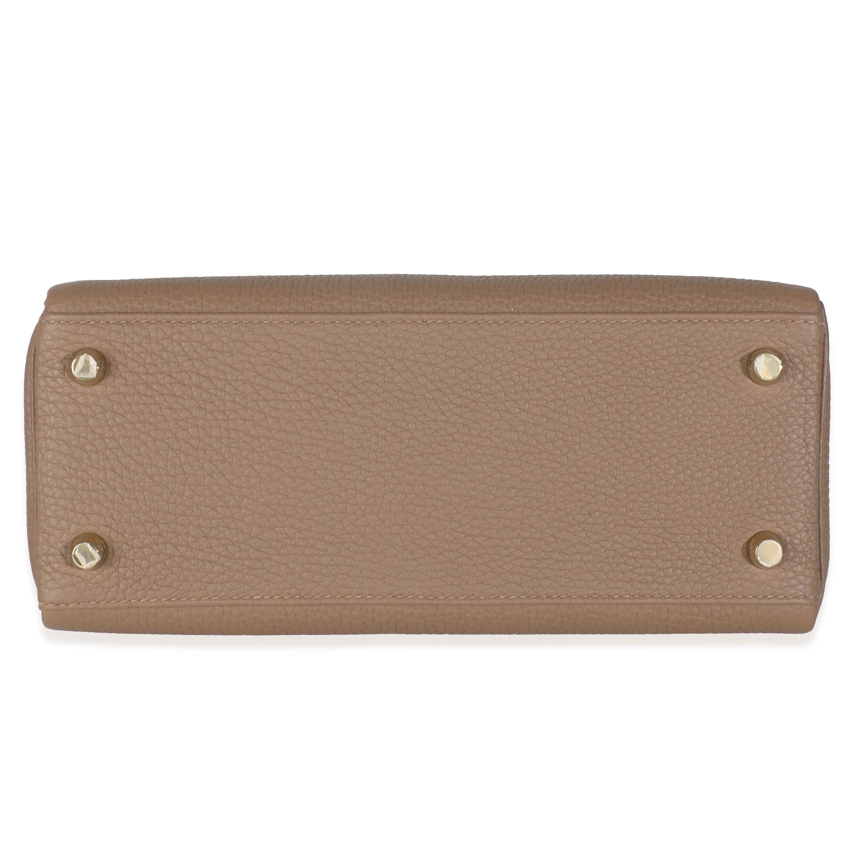 Hermès Beige De Weimar Togo Retourne Kelly 25 GHW in vendita 4