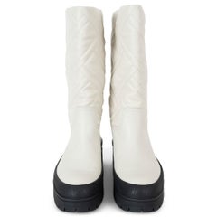 HERMES Beige Glasie cuir crème 2022 FUJI QUILTED Bottes Chaussures 41