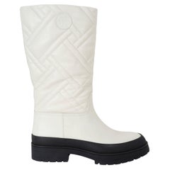 HERMES Beige Glasie cuir crème 2022 FUJI QUILTED Bottes Chaussures 41