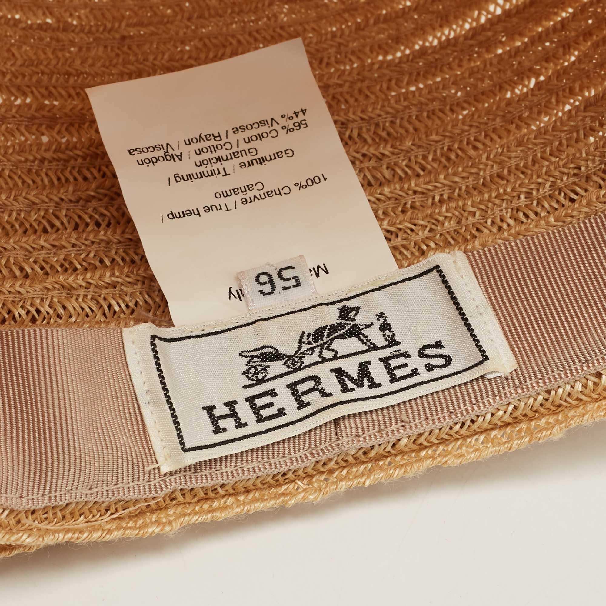 Hermès Beige Hemp Summer Hat Size 56 1