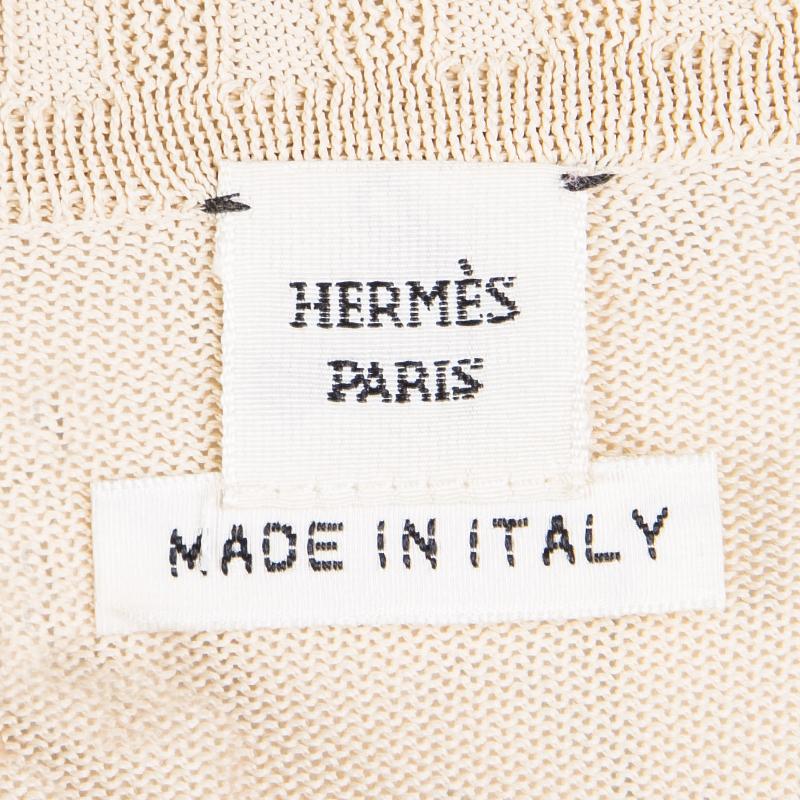 Hermes Beige Knit Open Side Detail Oversized Top L 2