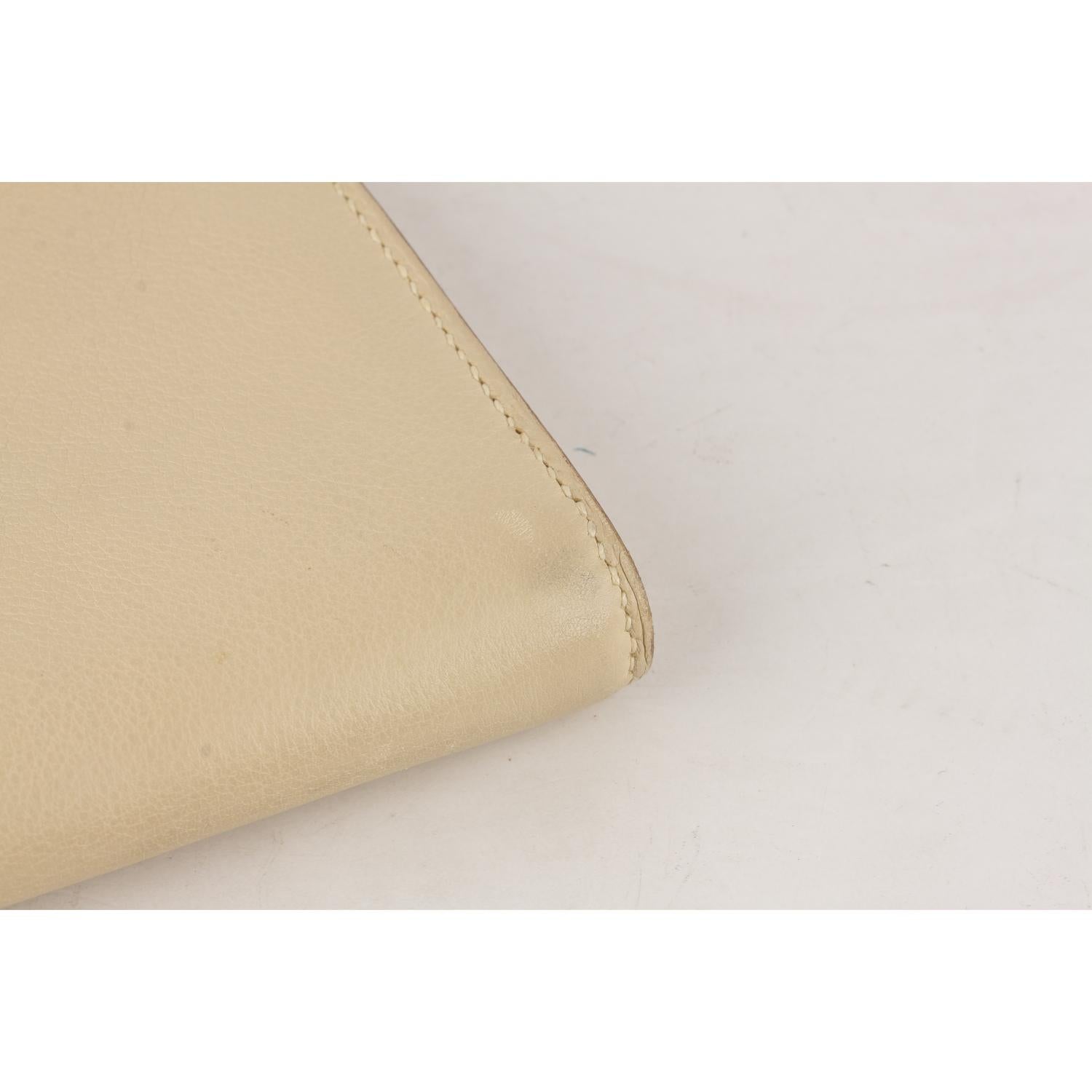 Hermes Beige Leather Kelly Cut Clutch Bag Pochette 3