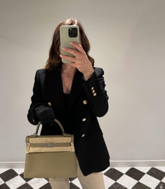 Hermès Beige Marfa Clemence Leather Kelly 28cm Retourne