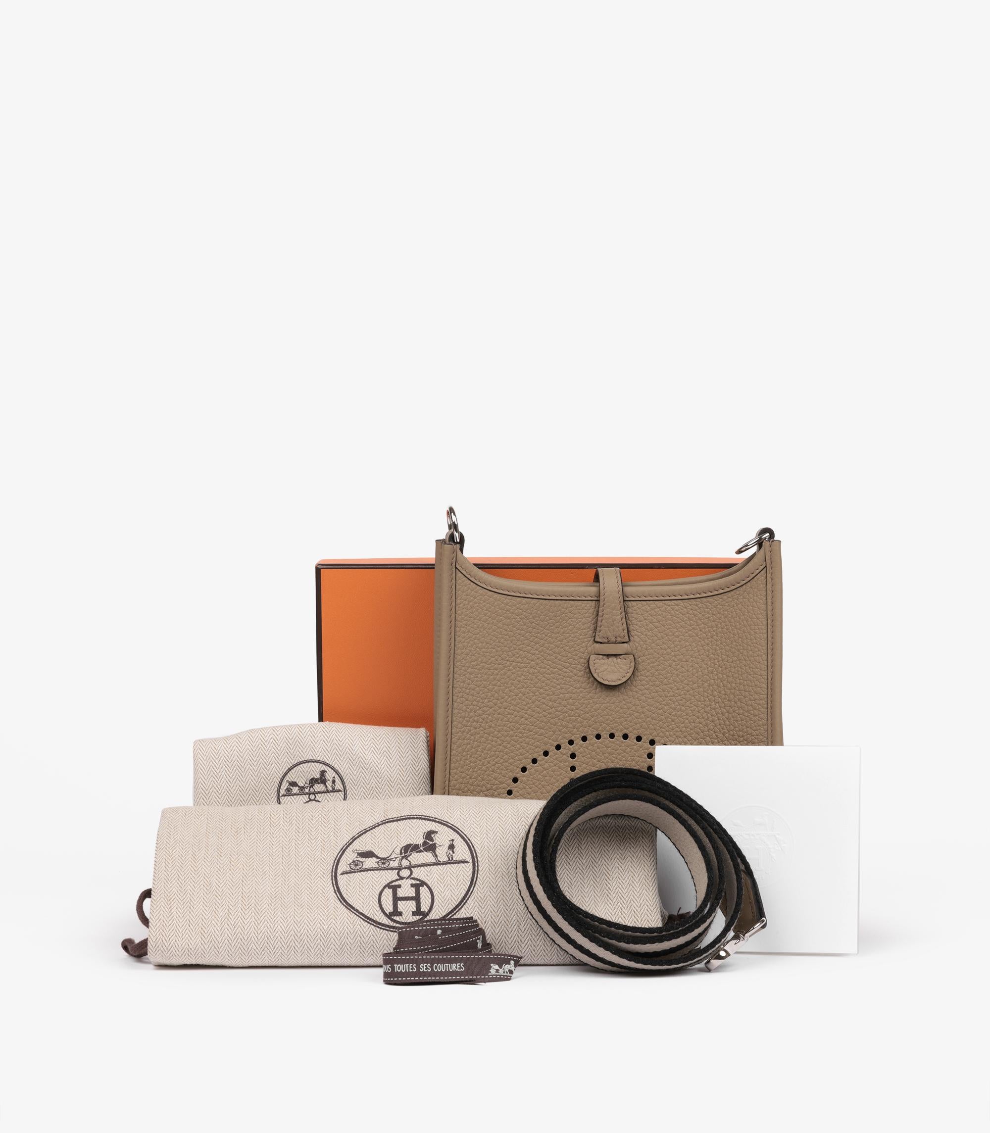 Hermès Beige Marfa Clemence Pelle di Lana Sangle Evelyne TPM in vendita 6