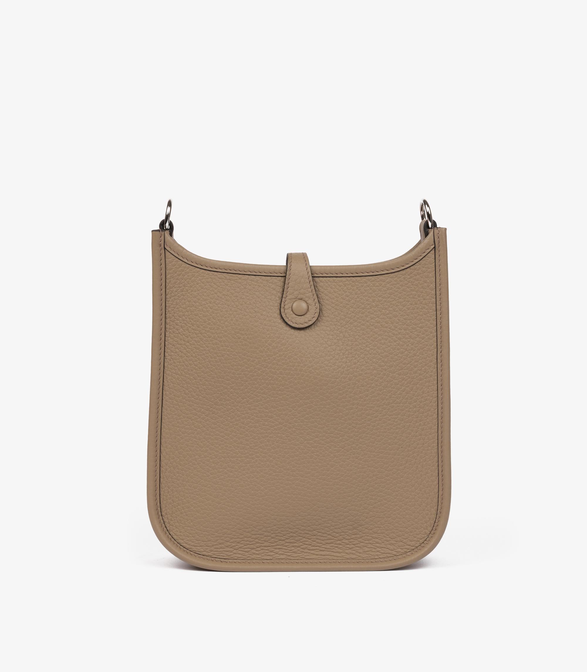 da uomo o donna Hermès Beige Marfa Clemence Pelle di Lana Sangle Evelyne TPM in vendita