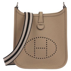 Hermès Beige Marfa Clemence Pelle di Lana Sangle Evelyne TPM