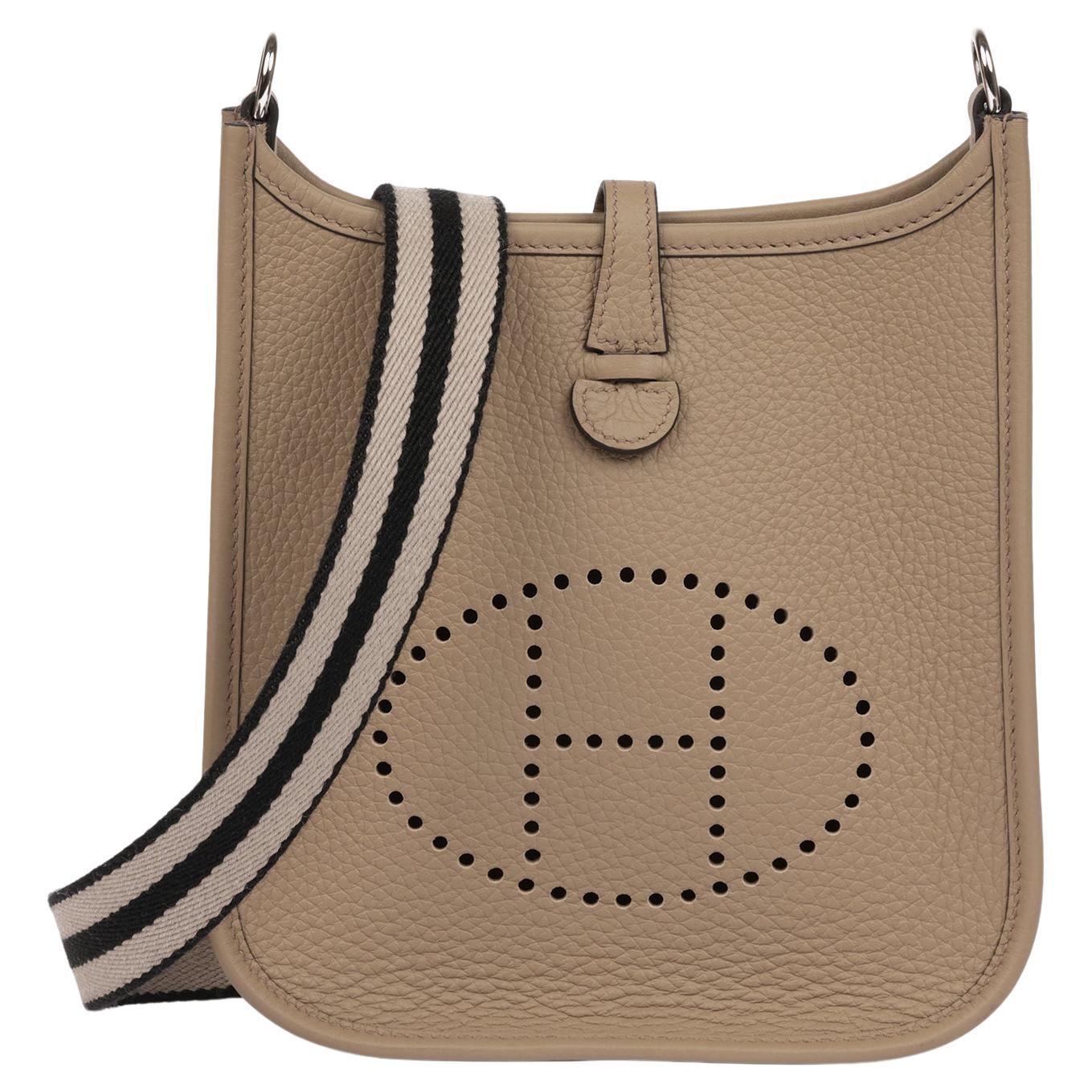 Hermès Beige Marfa Clemence Pelle di Lana Sangle Evelyne TPM in vendita