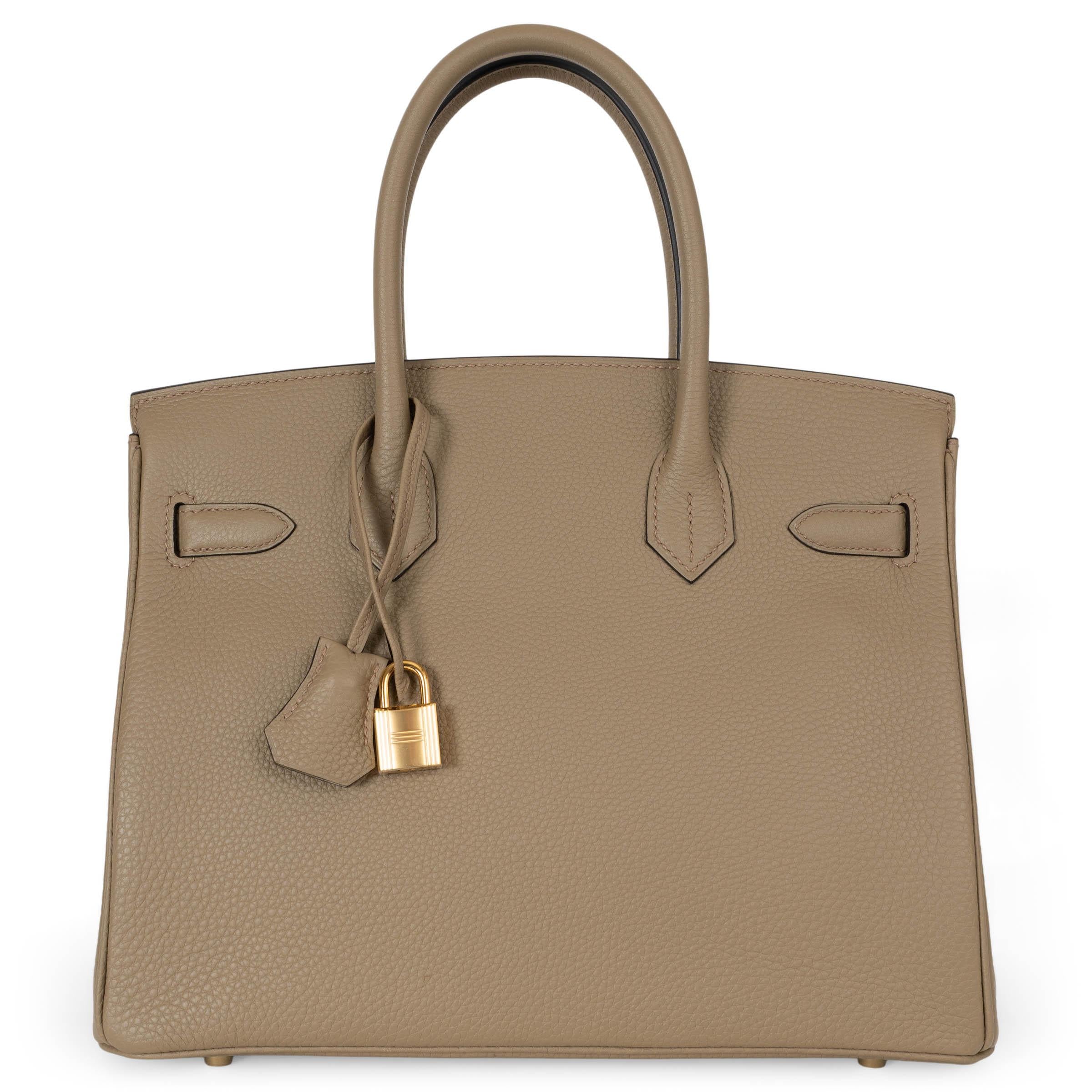 HERMES Beige Marfa Togo leather BIRKIN 30 Bag Ghw In Excellent Condition For Sale In Zürich, CH
