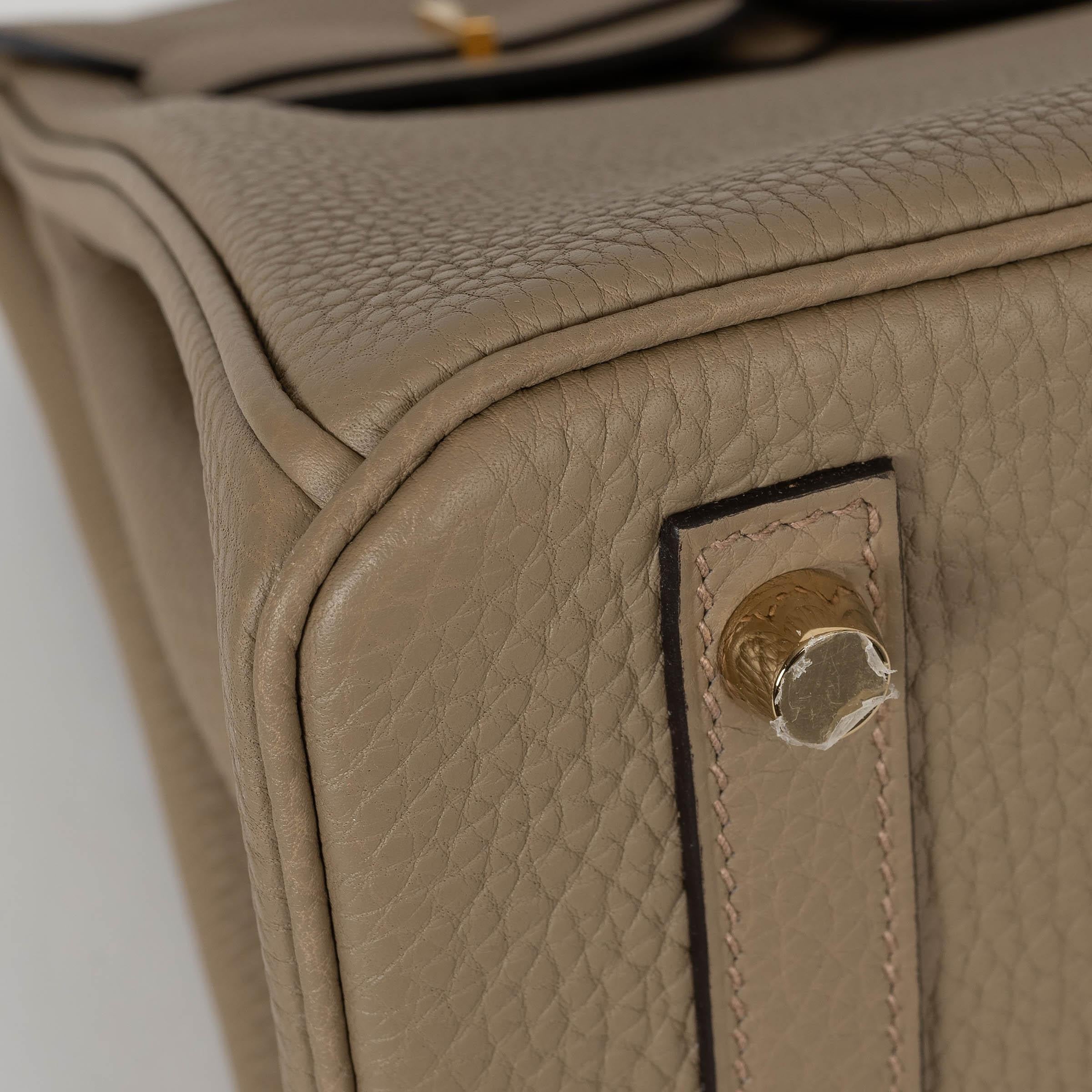 HERMES Beige Marfa Togo leather BIRKIN 30 Bag Ghw For Sale 5