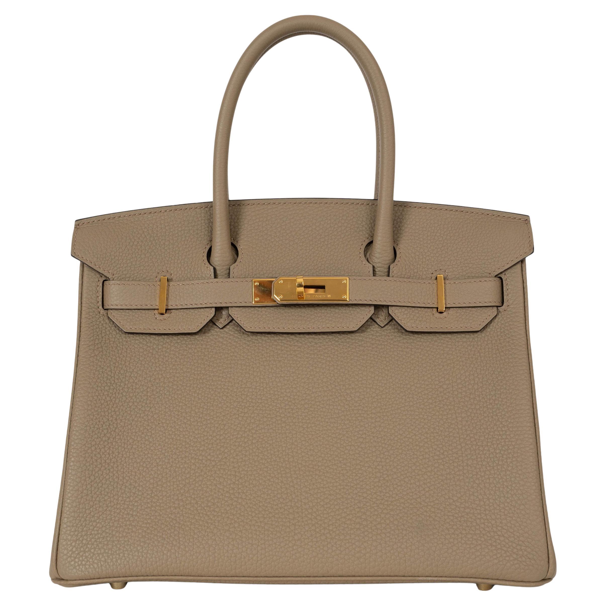 HERMES Beige Marfa Togo leather BIRKIN 30 Bag Ghw For Sale