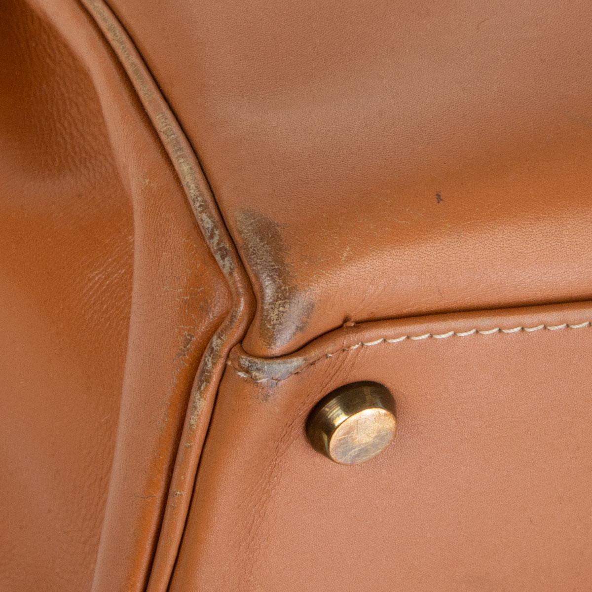 HERMES beige Natural Box leather KELLY 32 RETOURNE Bag For Sale 2
