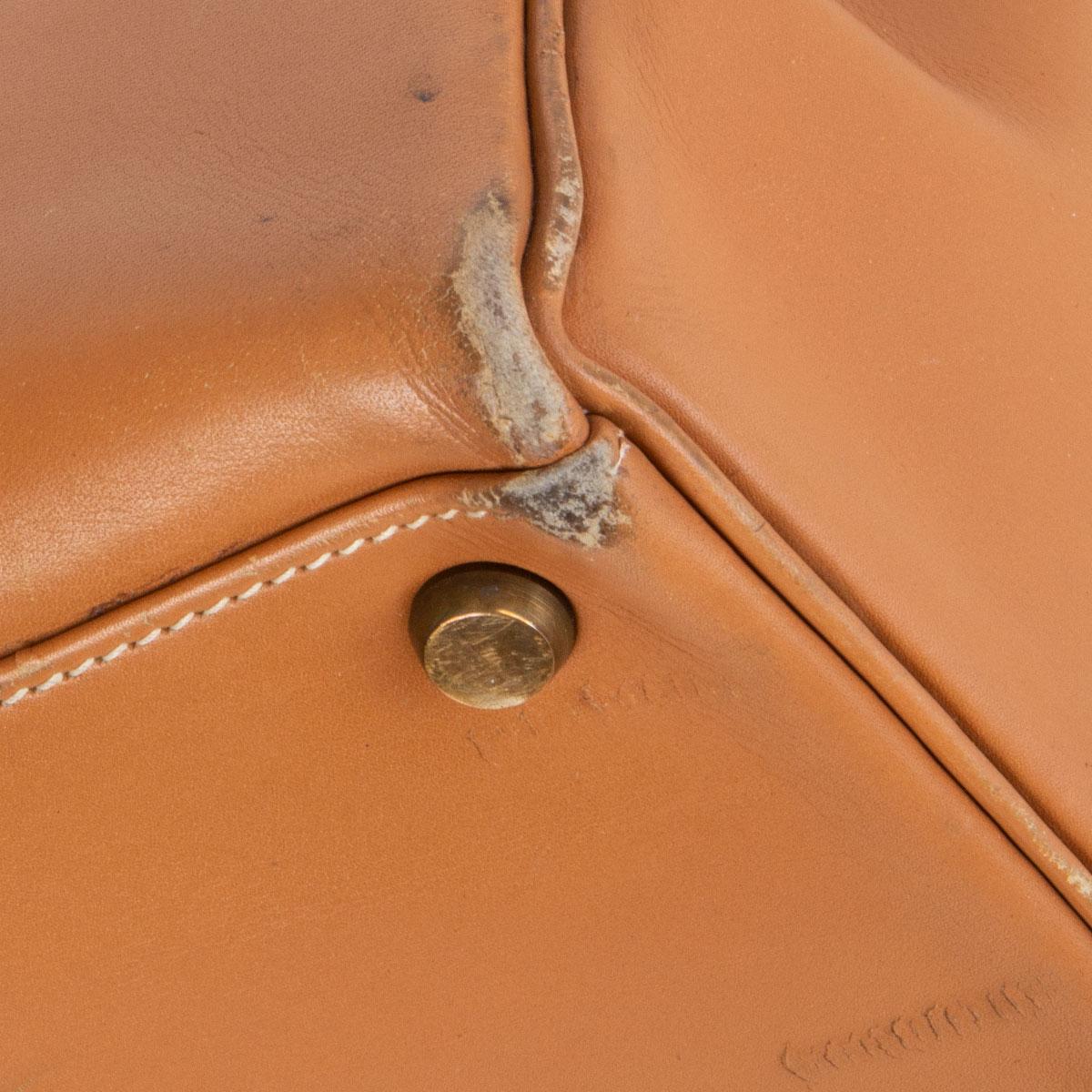 HERMES beige Natural Box leather KELLY 32 RETOURNE Bag For Sale 3
