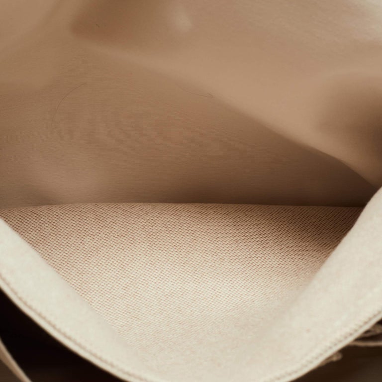 Hermes Beige/Natural Canvas and Leather Diaper Messenger Bag For Sale