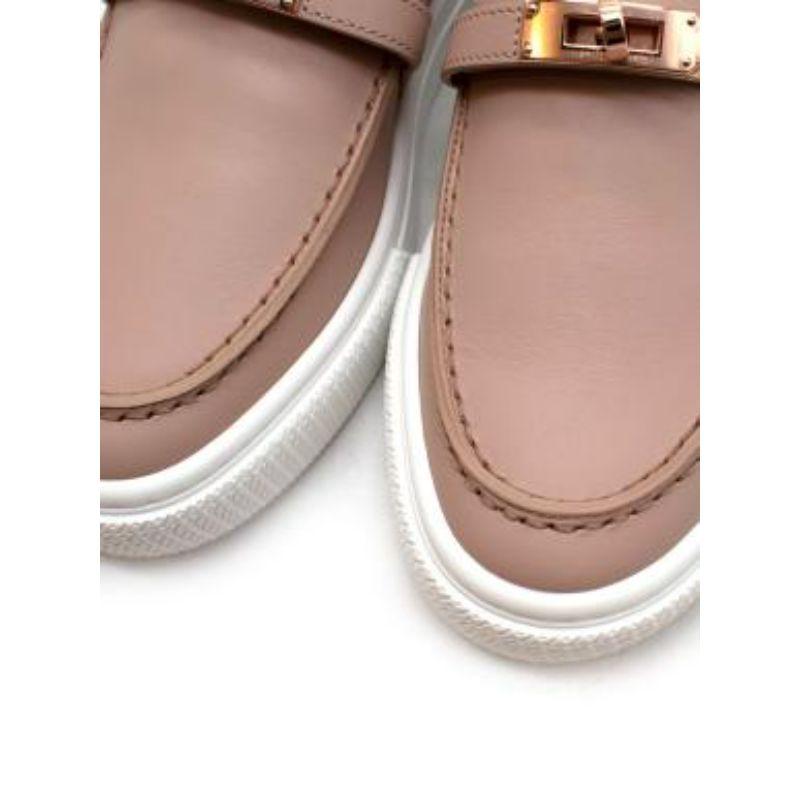 Hermes Beige Nude Game Slip-on Sneakers For Sale 4