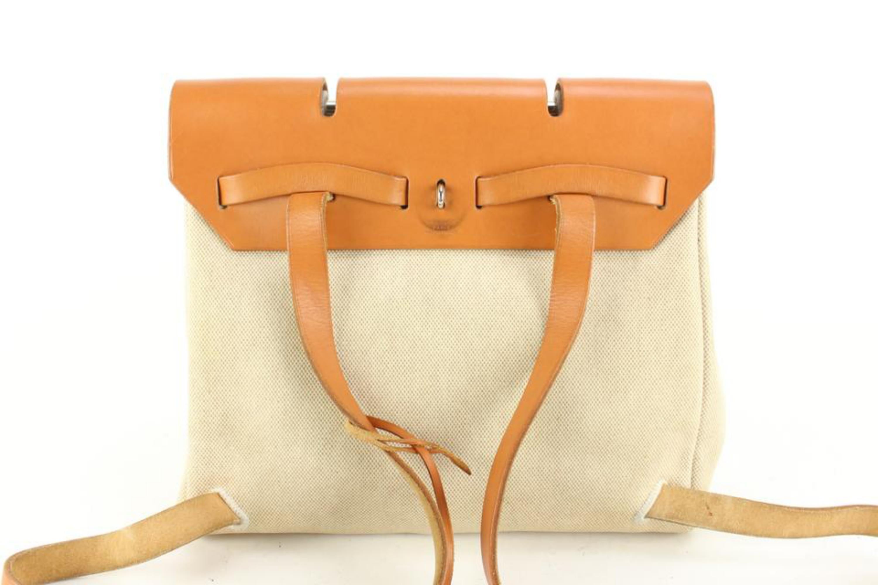 Hermès Beige Sac a Dos Herbag 2-in-1 53h429s en vente 3