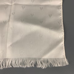 HERMES Beige Silk Woven Bees Wide Scarf