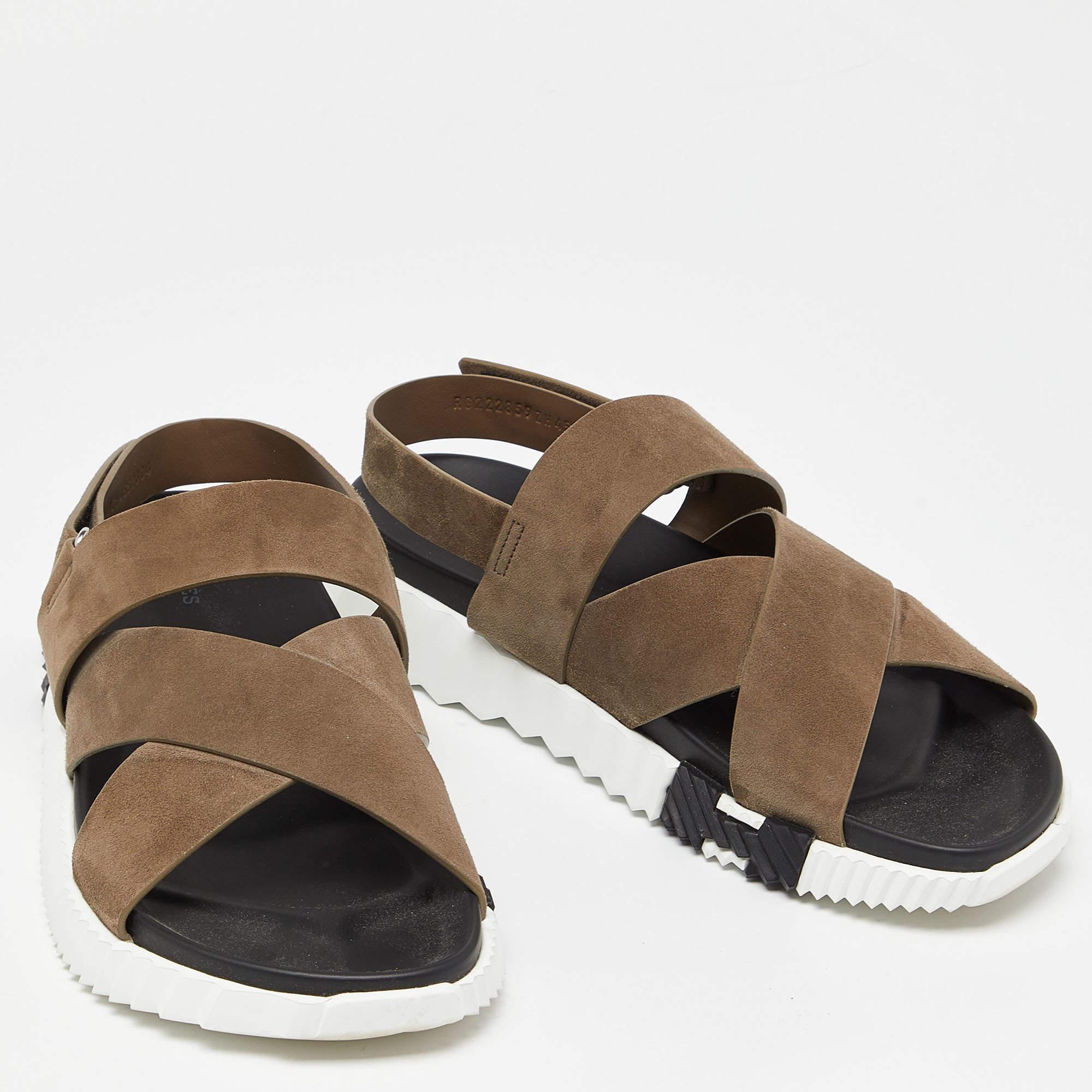 Hermes Beige Suede Electric Sandals Size 45.5 1