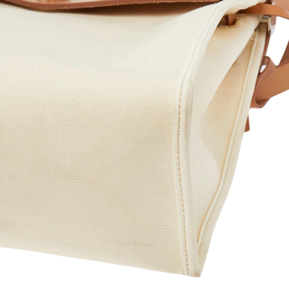 Hermes Beige/Tan Canvas and Leather Herbag Zip 31 Bag 3