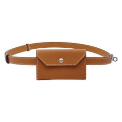 Hermes Beige Leather Textured Kelly Pocket 18 Mini Belt Bag