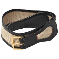Vintage Hermès Beige Toile 226902 Belt