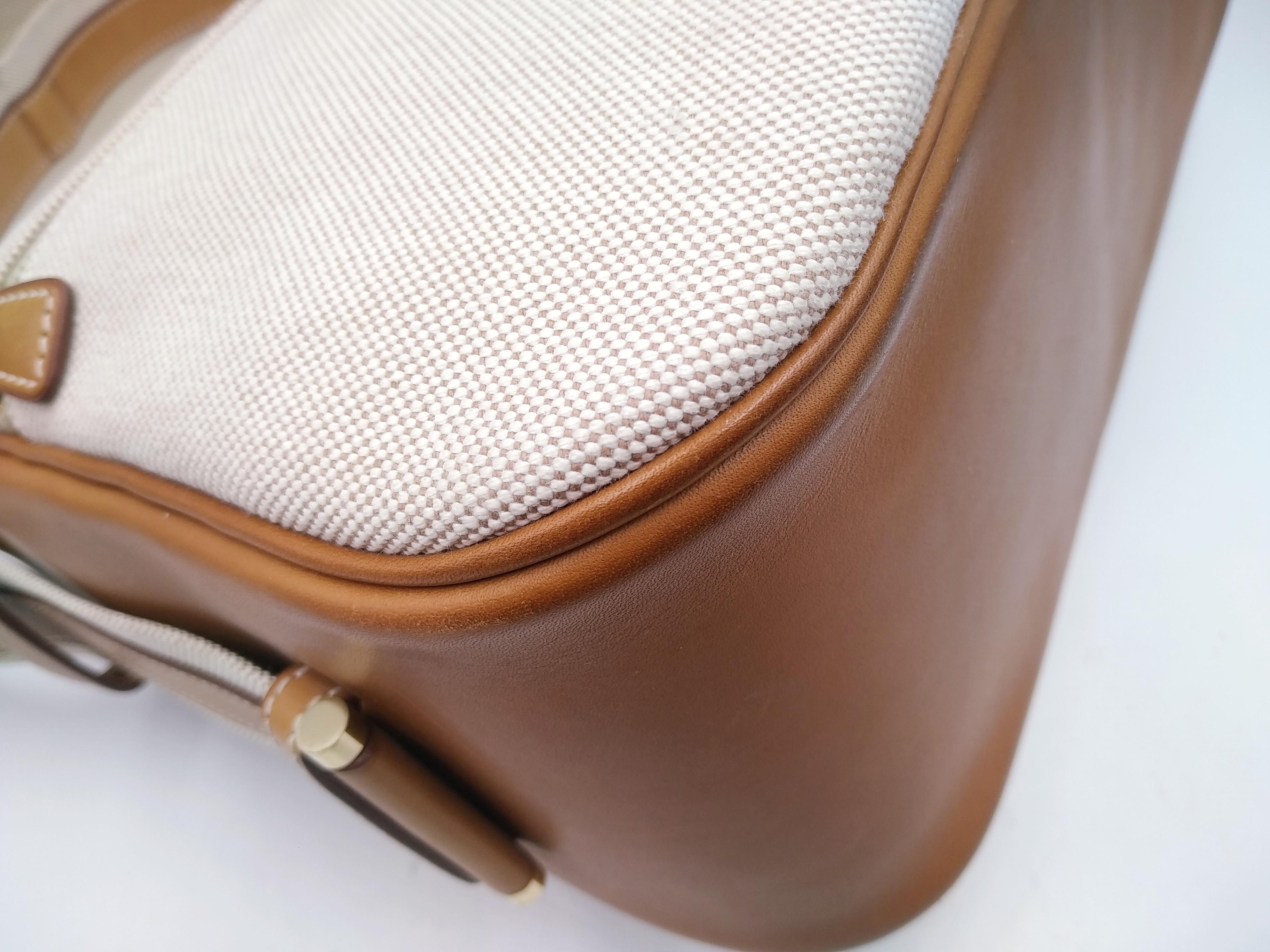 Hermès Beige Toile Bourlingue Canvas Messenger Bag  6
