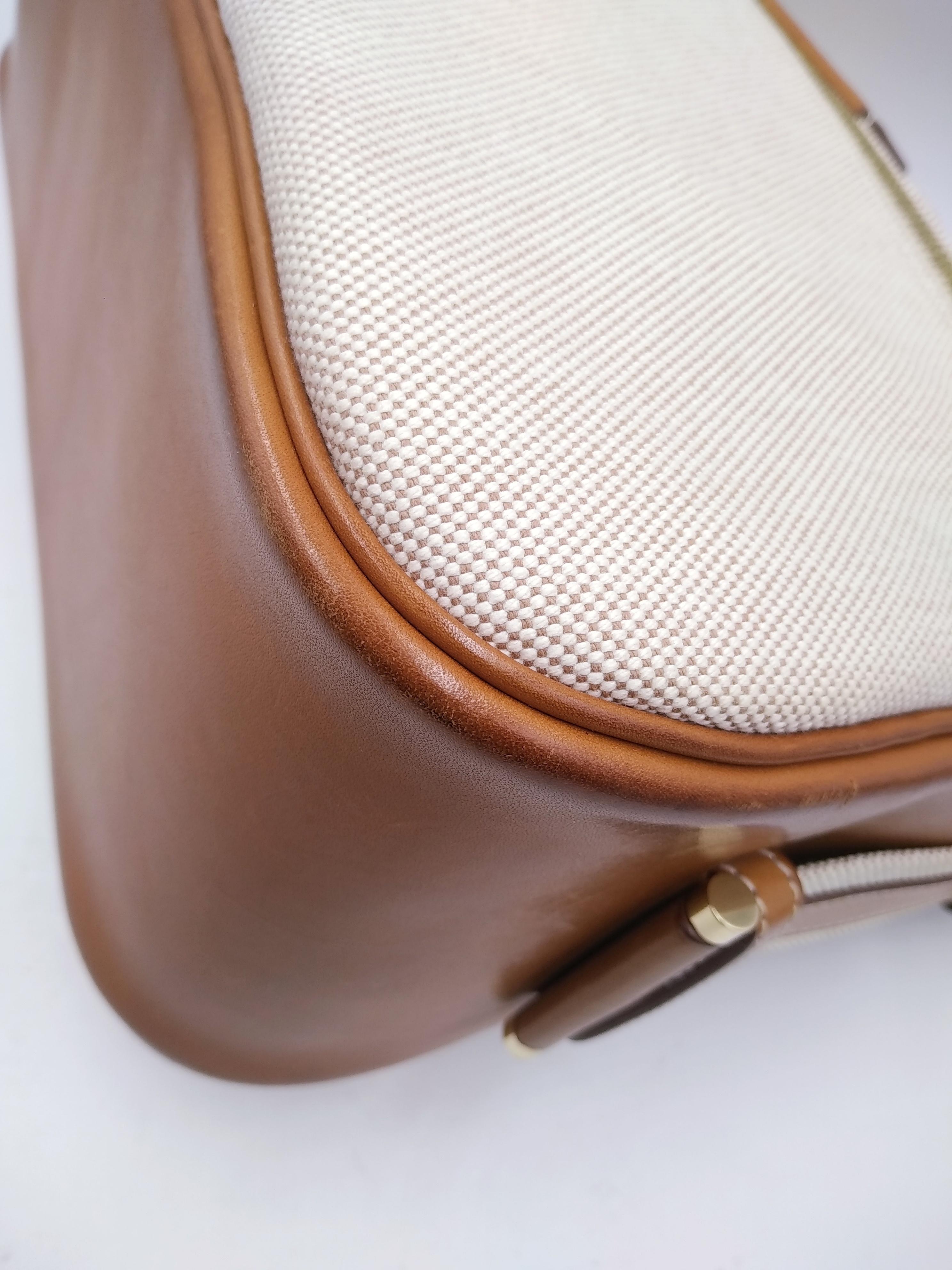 Hermès Beige Toile Bourlingue Canvas Messenger Bag  7