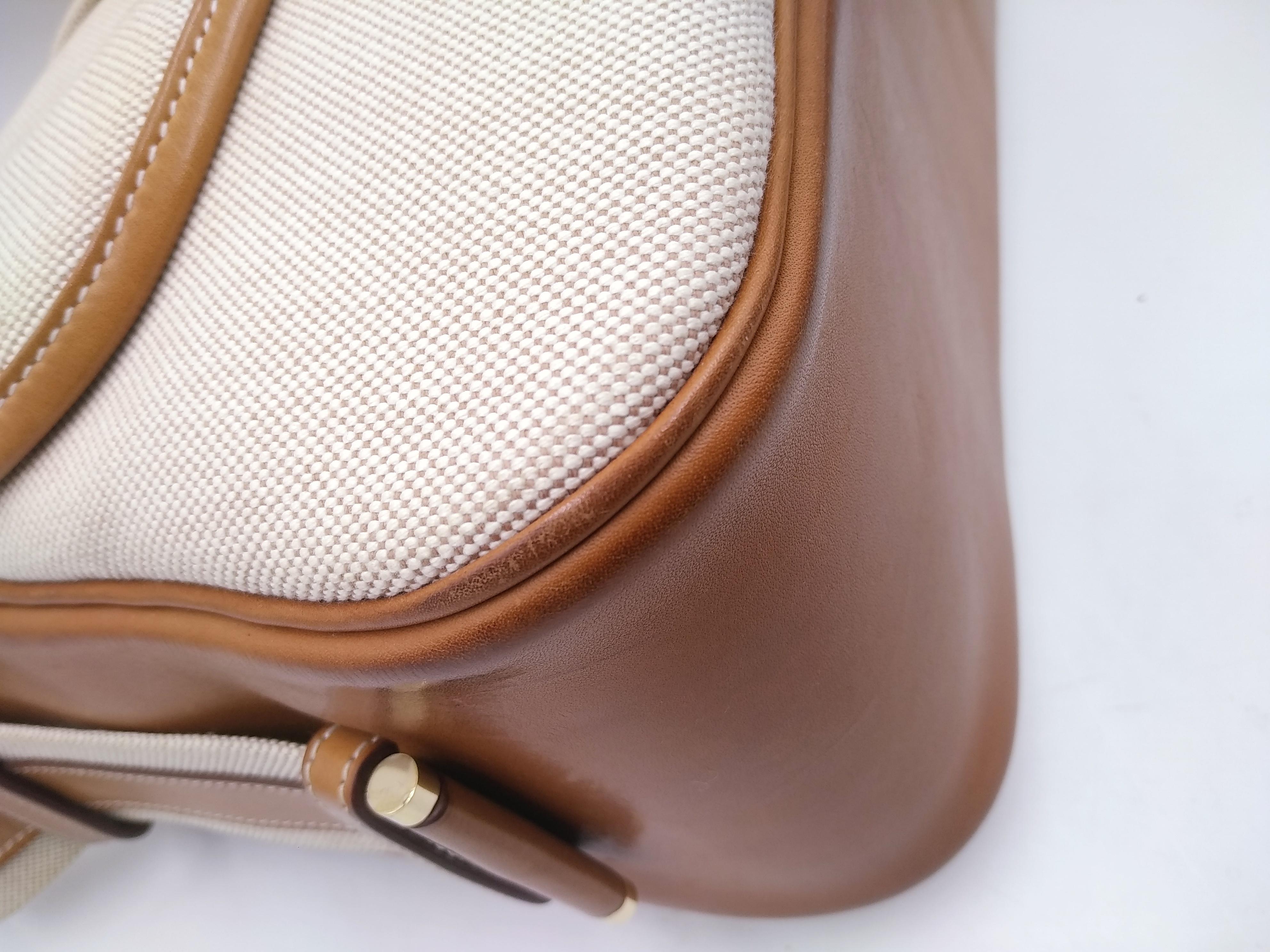 Hermès Beige Toile Bourlingue Canvas Messenger Bag  8