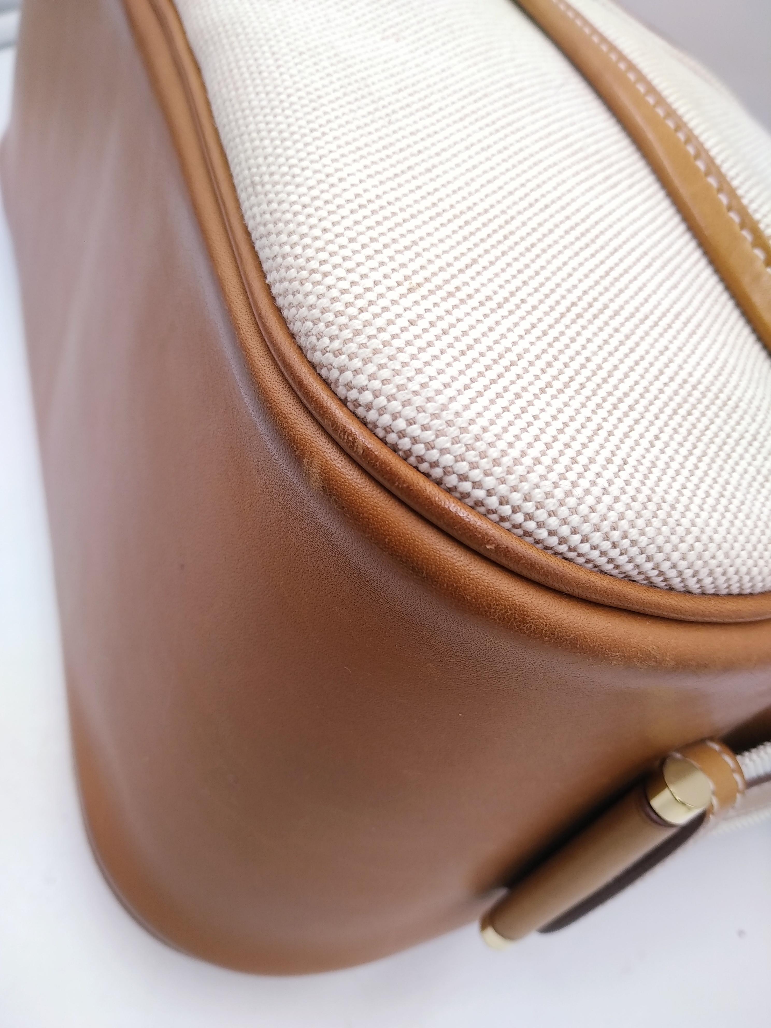 Hermès Beige Toile Bourlingue Canvas Messenger Bag  9
