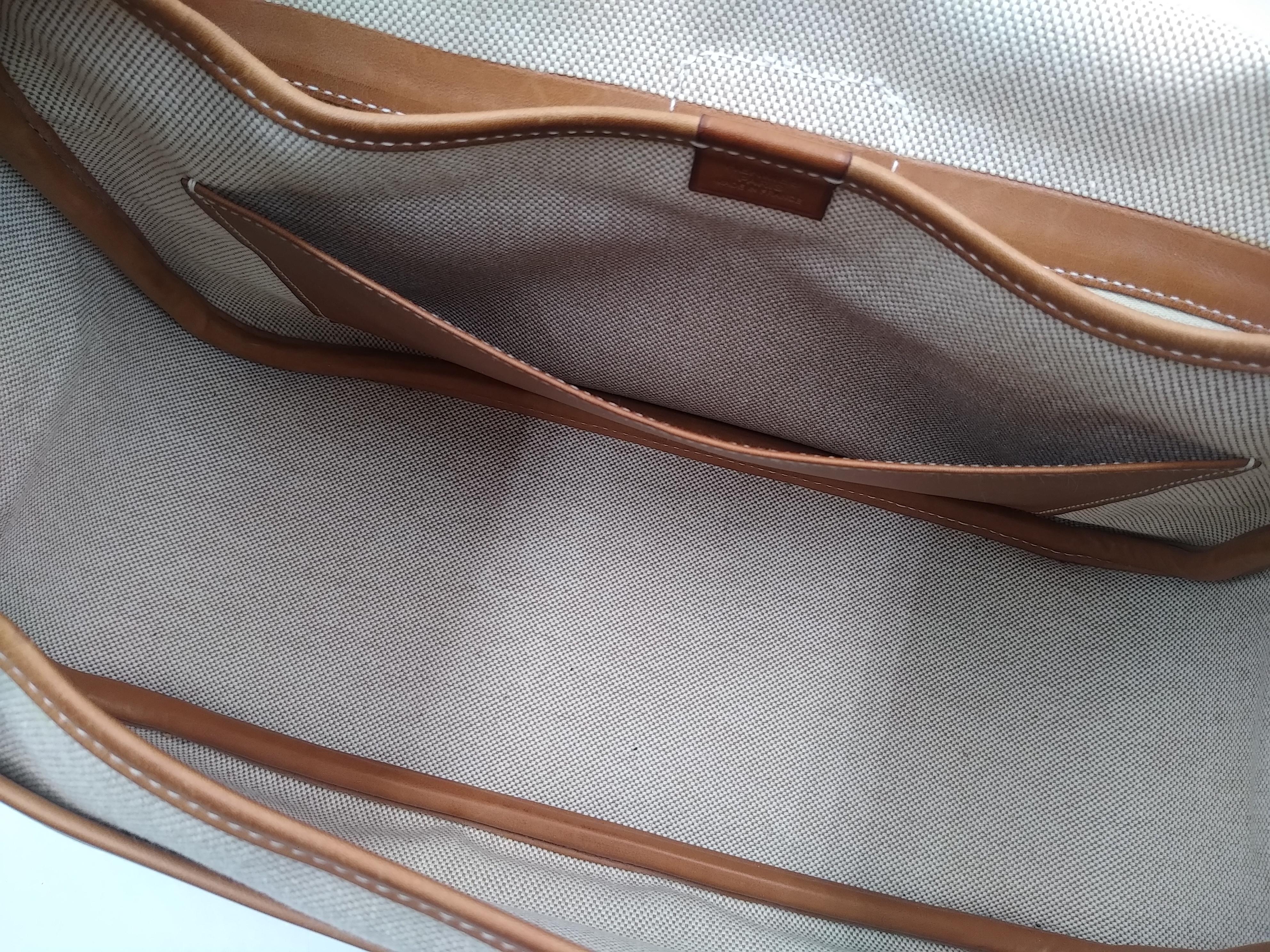 Hermès Beige Toile Bourlingue Canvas Messenger Bag  2