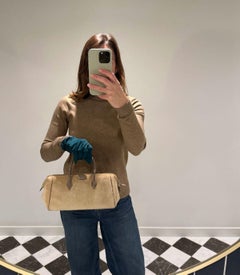 Hermès Beige Veau Doblis Suede & Natural Salvator Lizard Leather Paris Bombay 27