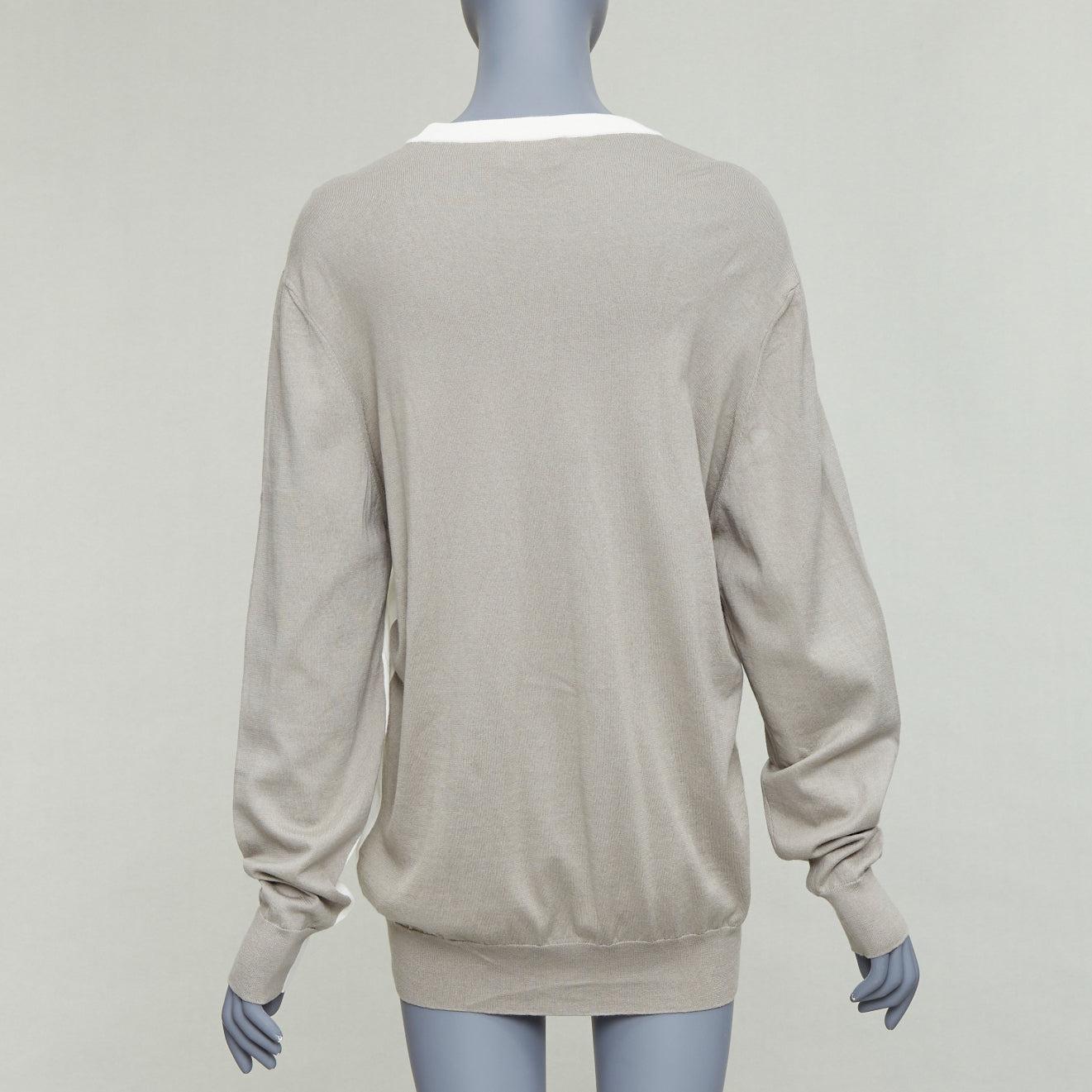 Pull-over ras du cou HERMES beige blanc coton cachemire colorblocked XL
Référence : KYCG/A00126
Marque : Hermès
Matière : Coton, cachemire
Couleur : Crème, Beige
Motif : Solide
Fermeture : Pull-over
Fabriqué en : Italie

CONDITION :
Condition :