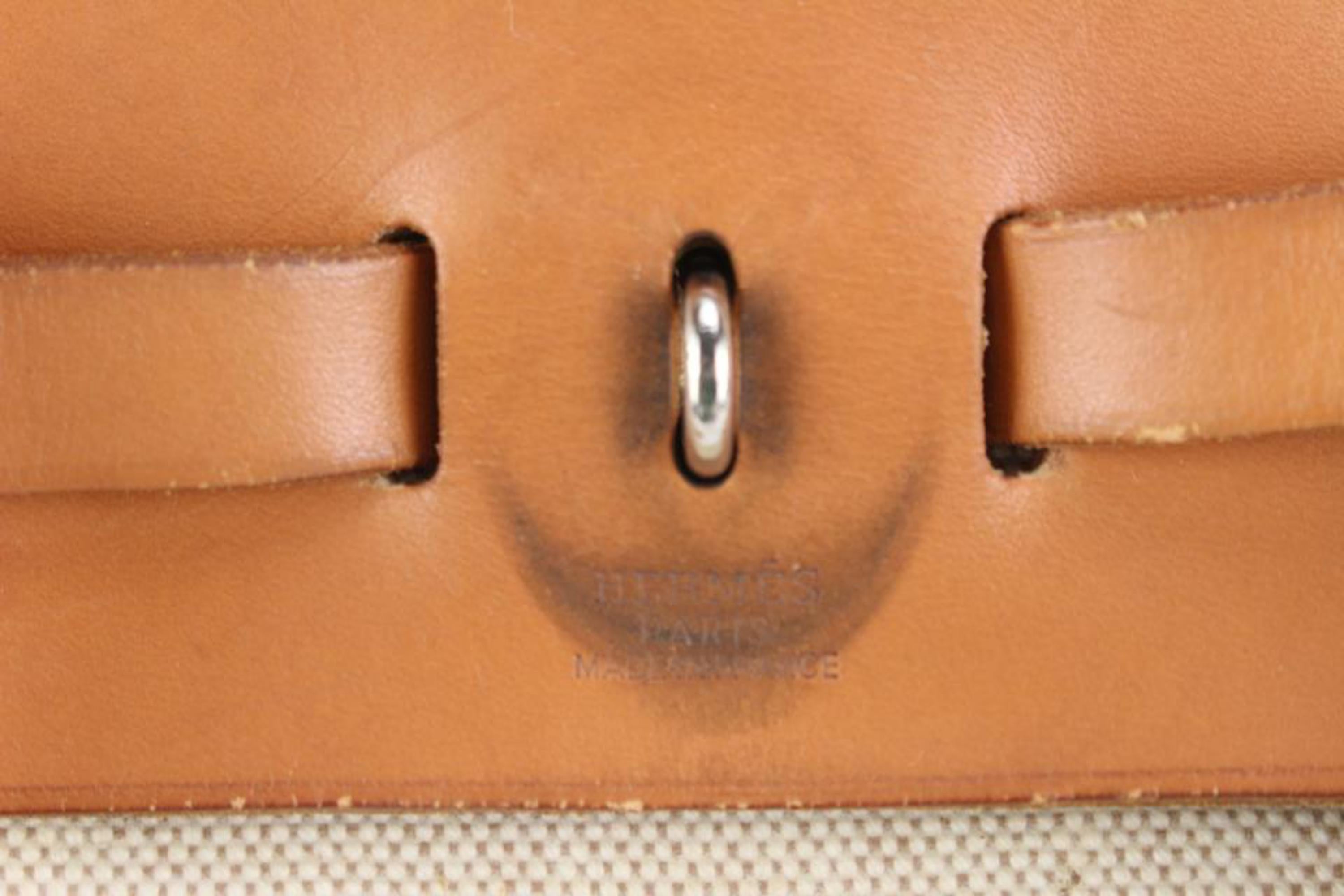 Hermès Beige x Brown Sac a Dos Herbag Backpack 2-in-1 60h429s en vente 2