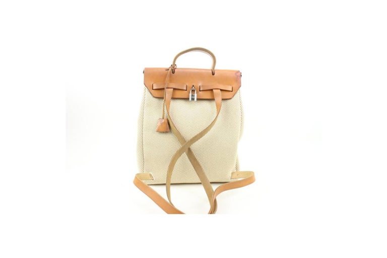 Hermès Beige x Brown Toile Sac a Doc Herbag Backpack 2-in-1 Set 26h131s Hermès Beige x Brown Toile Sac a Doc Herbag Backpack 2-in-1  main image 3
