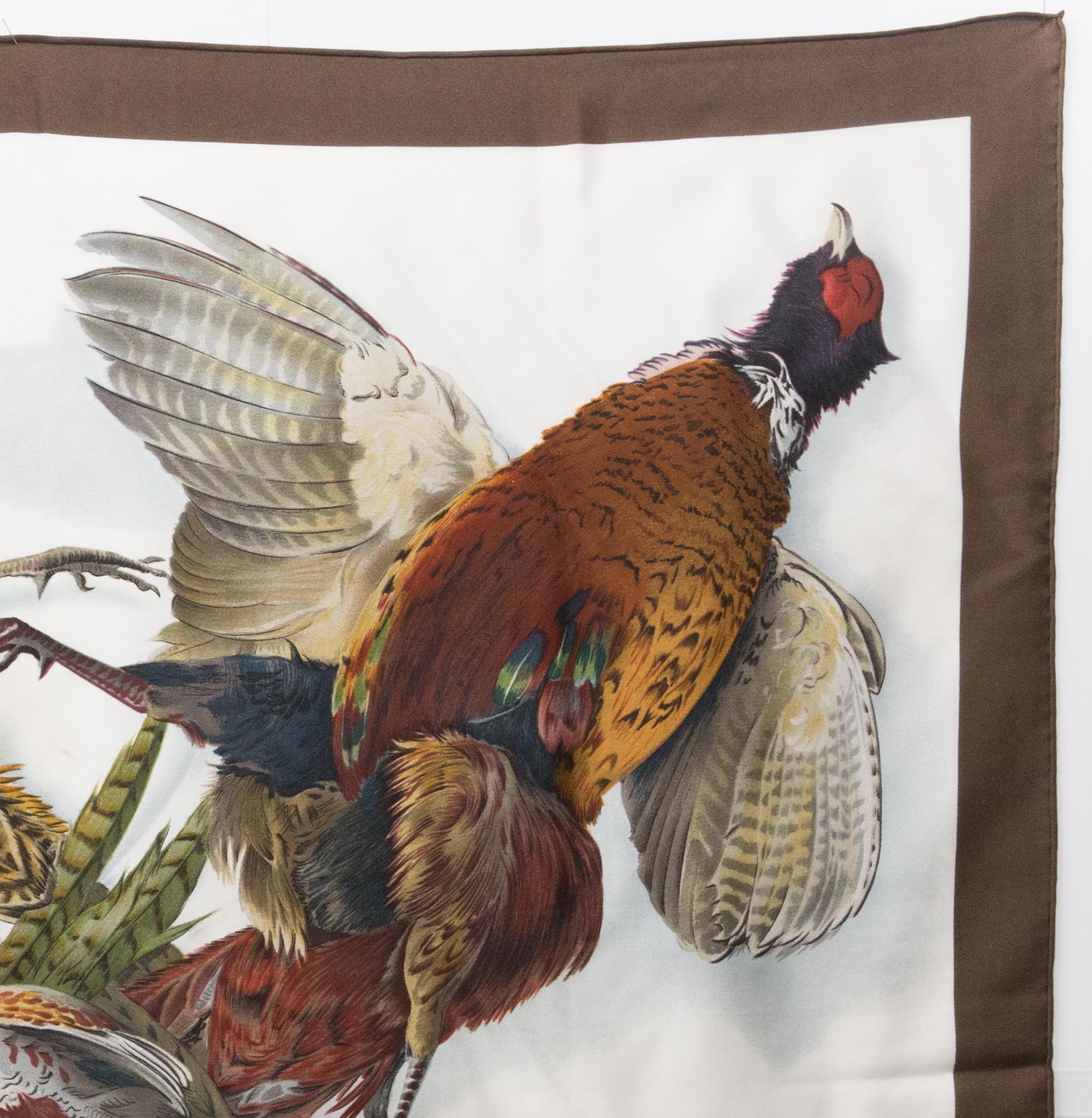 Hermes Belle Chasse by M. de Linares Silk Scarf In Good Condition For Sale In Paris, FR